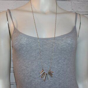 Beautiful silver and gold bar statement necklace 36-39"